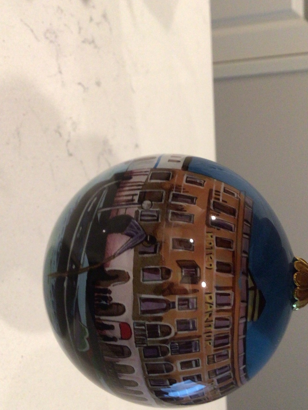 Blue Veneian Painted Holiday Ornament - Picture 2 of 5